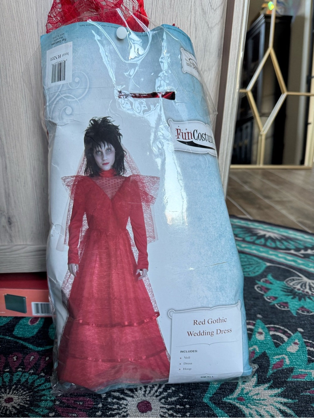 Beetlejuice Inspired Red Gothic Wedding Dress Halloween Costume